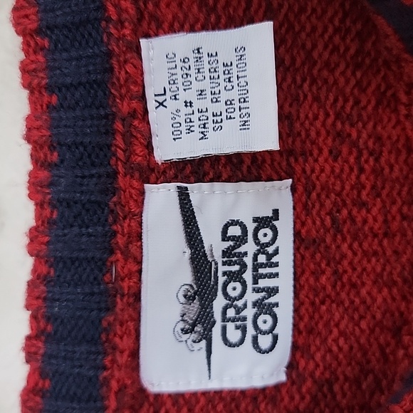 Ground Control Red & White Variegated Knit Pullover Sweater Youth XL - Picture 5 of 11